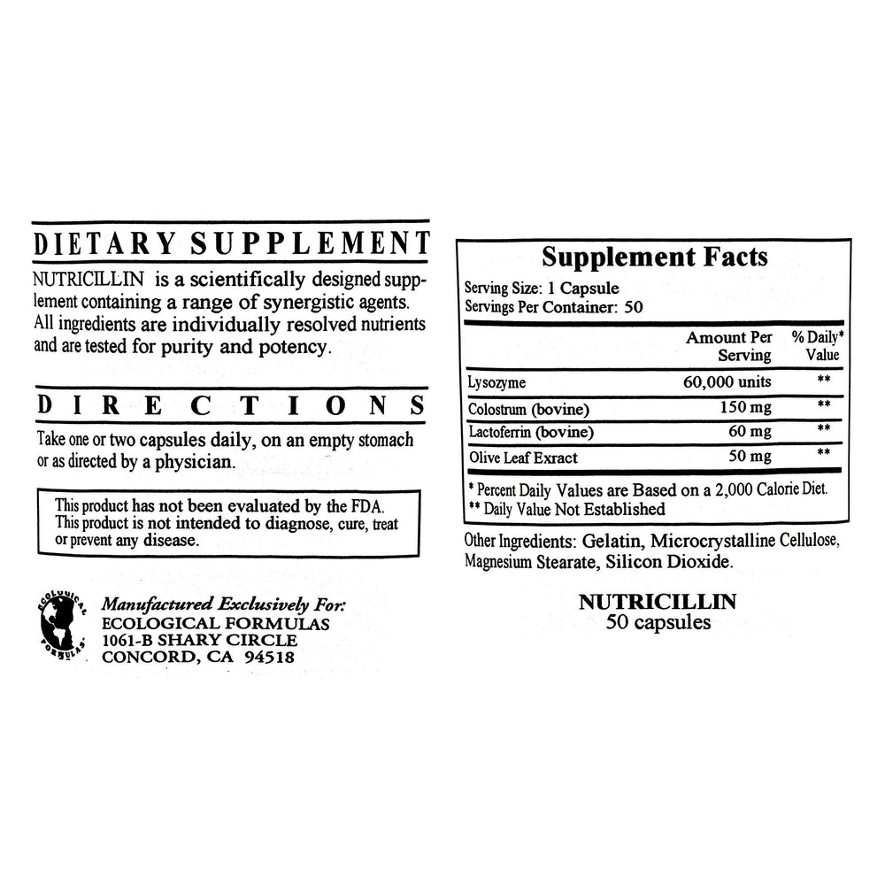 Ecological Formulas Nutricillin 3-pack box shown for value and convenient supplementation.