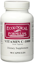 Ecological Formulas Vitamin C-1000 bottle shows tapioca-based capsules for daily supplementation.