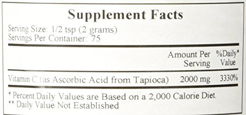 Ecological Formulas vitamin C Tapioca powder container for easy dosing.
