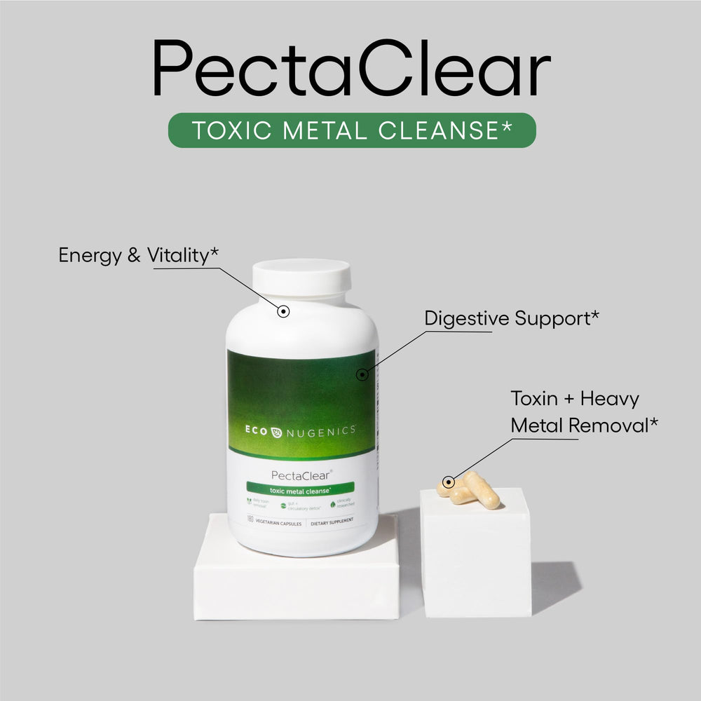 EcoNugenics PectaClear capsules close-up for convenient daily detox use