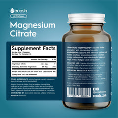 Ecosh Liposomal Magnesium Citrate digestive regularity scene suggests gentle relief.