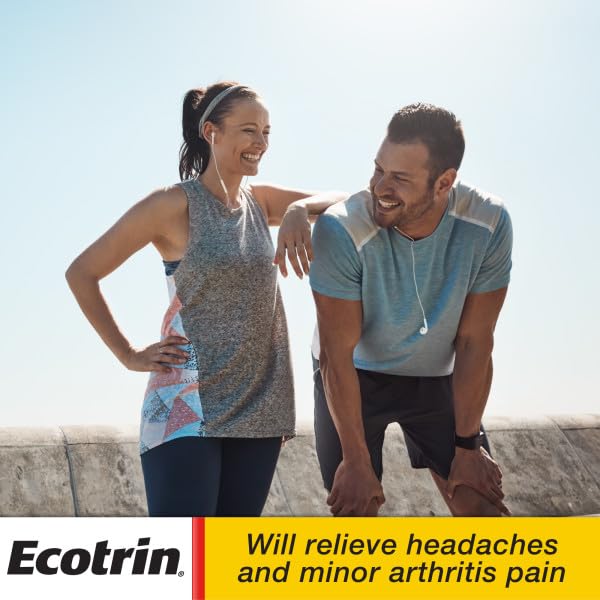 Ecotrin enteric coating detail highlights safer stomach profile.