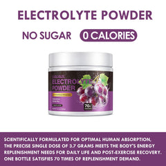 EDBOBOU sugar-free electrolyte powder with grape flavor ready to mix pre-exercise.
