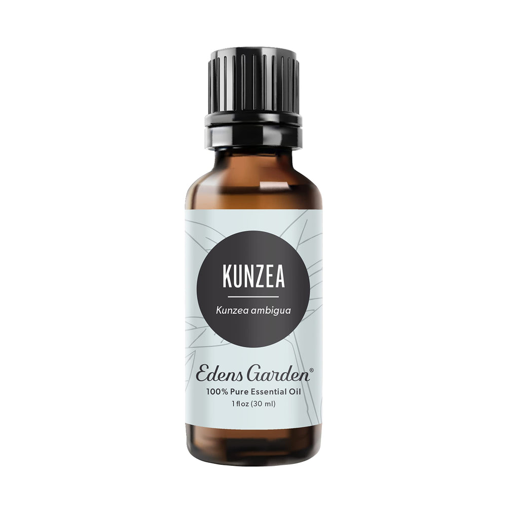 Edens Garden Kunzea essential oil bottle close-up for pure aroma