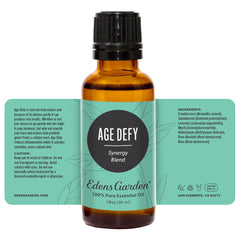 Edens Garden Age Defy massage application showing simple facial technique.