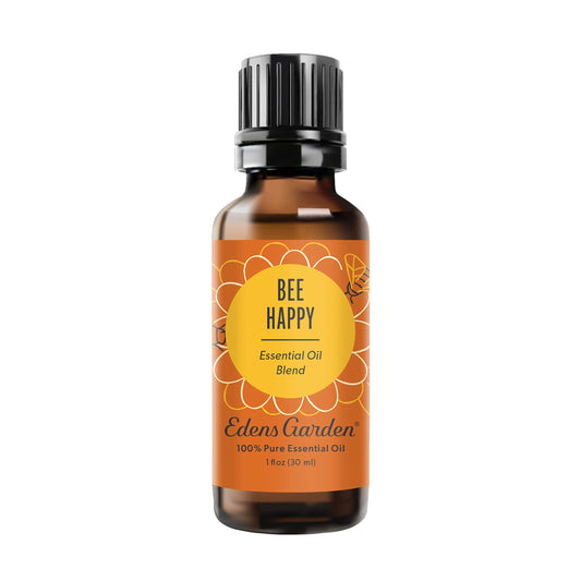 Edens Garden Bee Happy bottle in a diffuser for a bright mood lift.