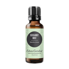 Edens Garden Bergamot Mint essential oil bottle pour for a bright aroma.