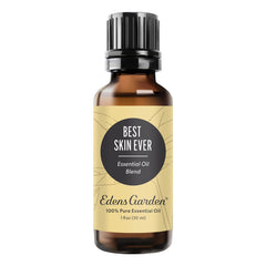 Edens Garden Best Skin Ever bottle front view, skin-nourishing aromatherapy blend