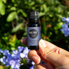 Edens Garden Blue Tansy oil label shows premium grade and purity.