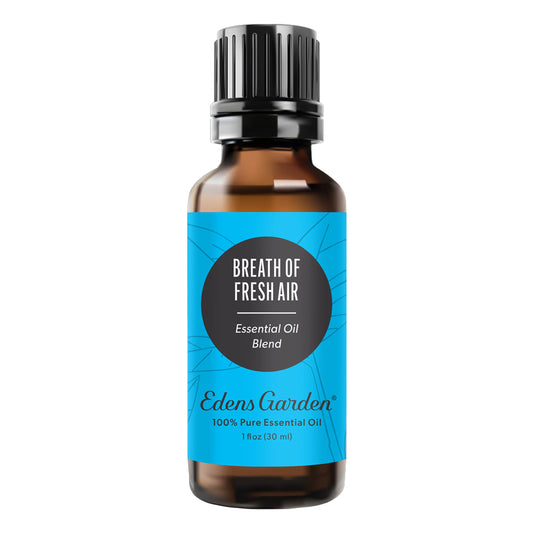 Edens Garden Breath of Fresh Air bottle pour with citrus aroma for a refreshing space.