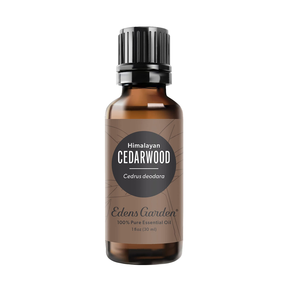 Edens Garden Cedarwood Himalayan oil bottle with earthy aroma for relaxation