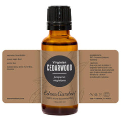 Edens Garden Cedarwood Virginian oil bottle packaging signals quality and value
