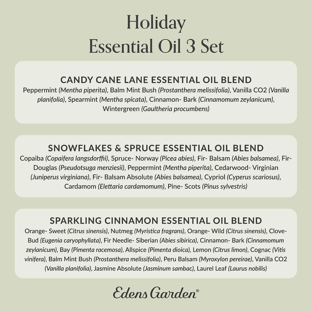 Edens Garden Christmas blends 3-pack in use shows effortless seasonal aroma diffusion