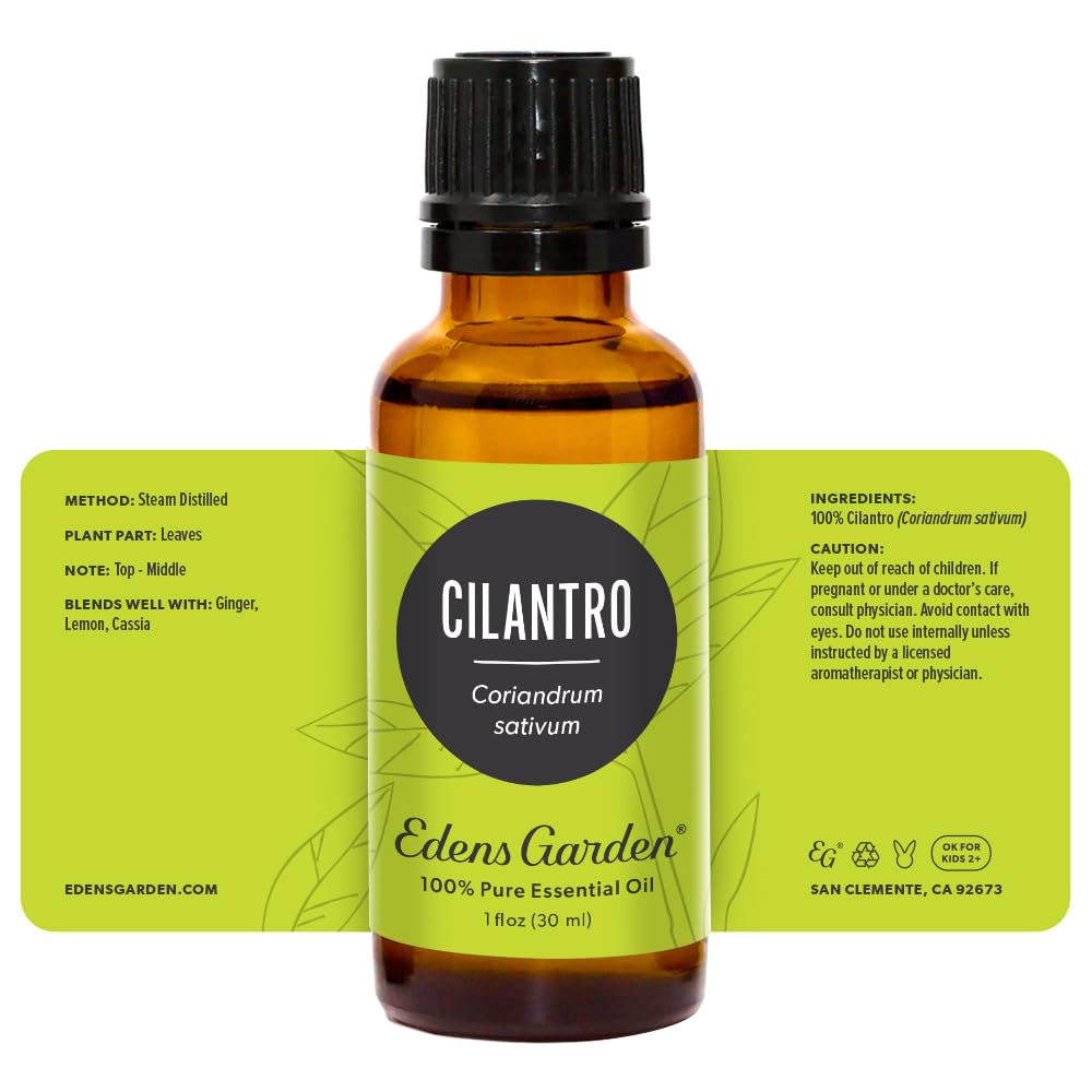 Edens Garden Cilantro oil 30ml bottle highlights compact premium package.