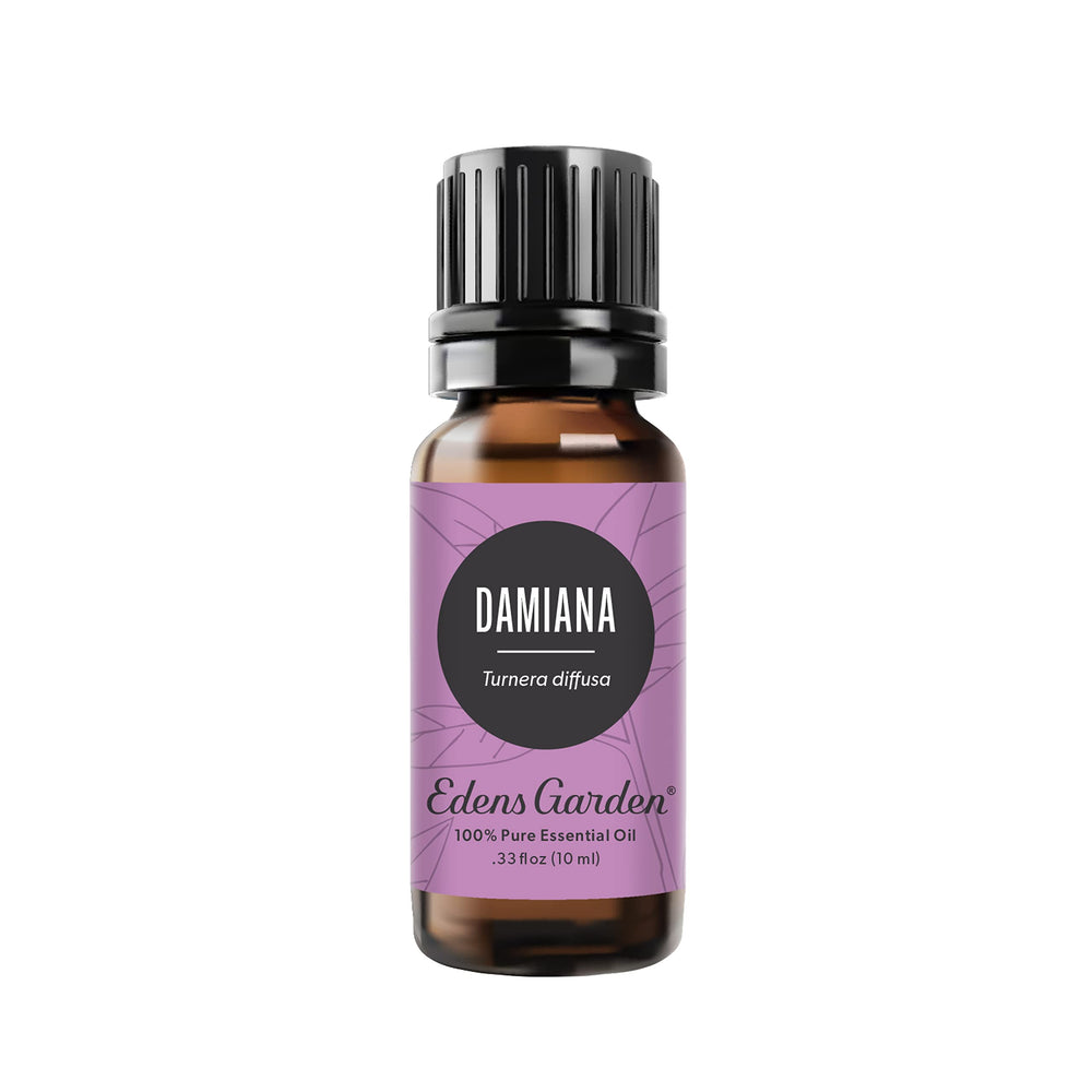 Edens Garden Damiana oil bottle pour for calm aromatherapy