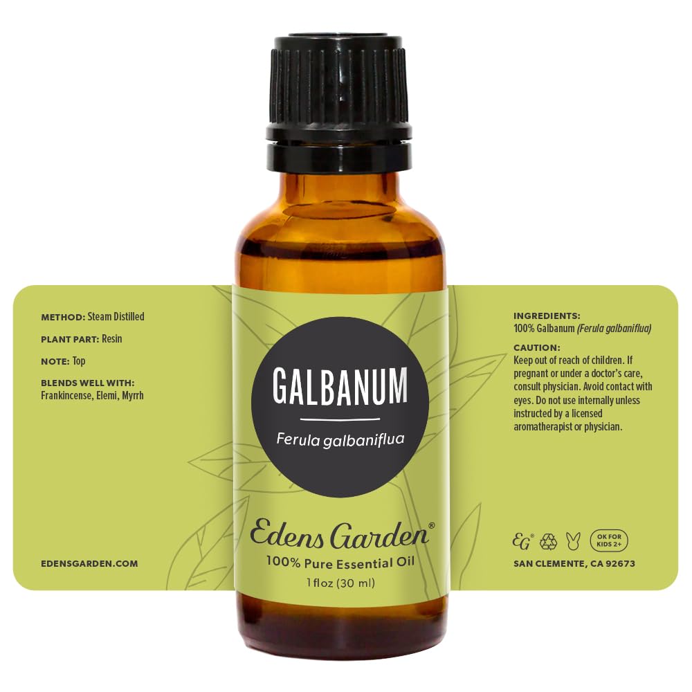 Edens Garden Galbanum skin-care use with grounding scent during routine