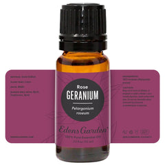 Edens Garden Geranium-Rose ingredients and batch information visible