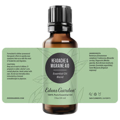 Shelf display featuring Edens Garden Headache & Migraine Aid in a premium line