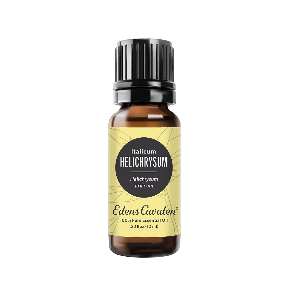 Edens Garden Helichrysum Italicum bottle pour for skincare prep and calming ambience.