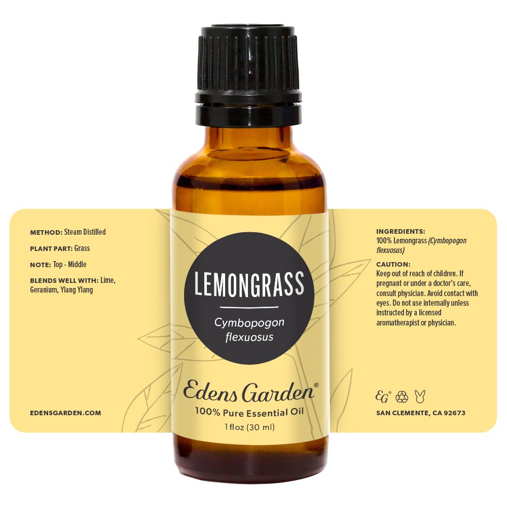 Edens Garden lemongrass GC-MS verified purity and quality.