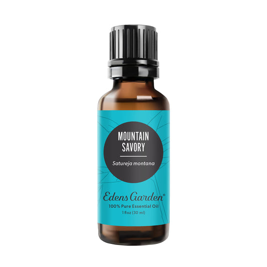 Edens Garden Mountain Savory bottle close-up for diffusion and aroma