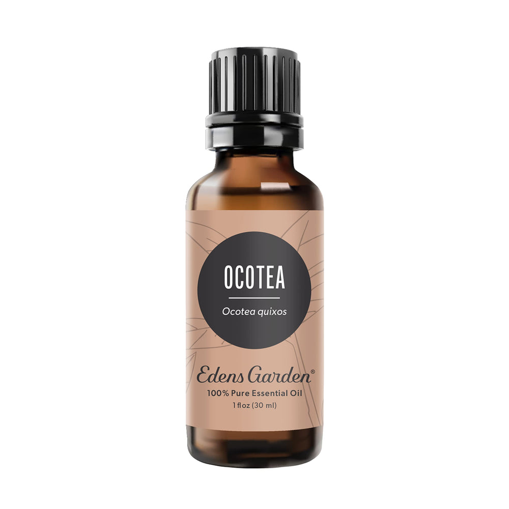 Edens Garden Ocotea essential oil bottle with label, signaling premium quality for aromatherapy.