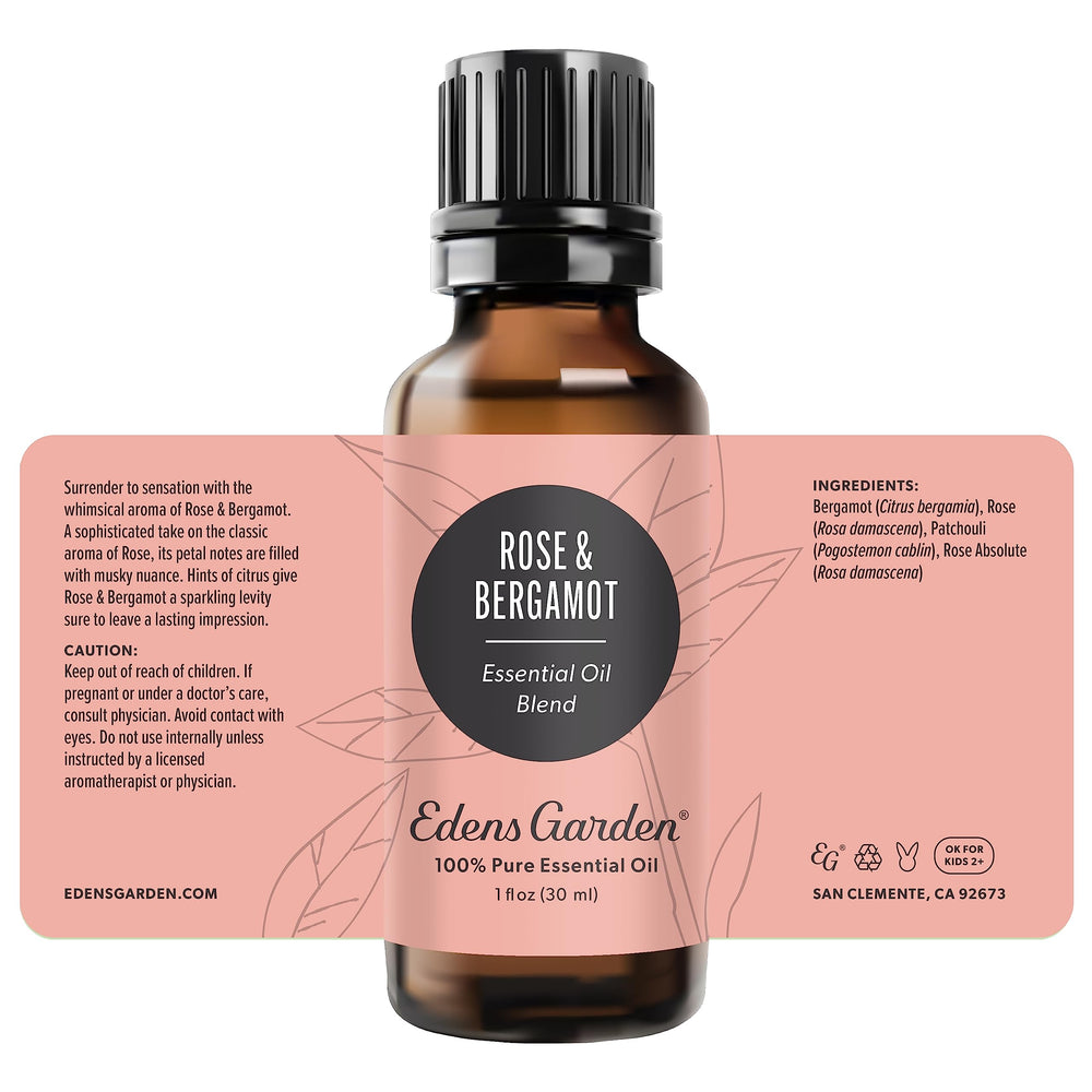 Edens Garden Rose Bergamot blend relaxation for aromatherapy at home
