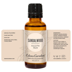 Edens Garden Sandalwood Around the World nightstand diffuser sets a cozy mood.