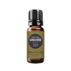 Edens Garden Sandalwood Australian essential oil bottle for calming daily rituals.