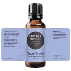 Packaging box of Edens Garden Stuffy Nose & Sinus Relief.