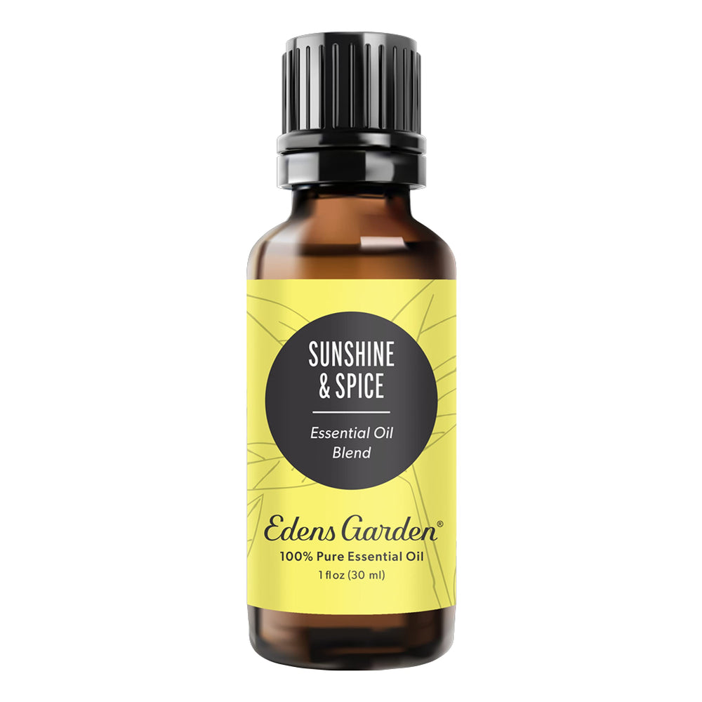 Edens Garden Sunshine Spice essential oil bottle for pure aromatherapy and mood lift