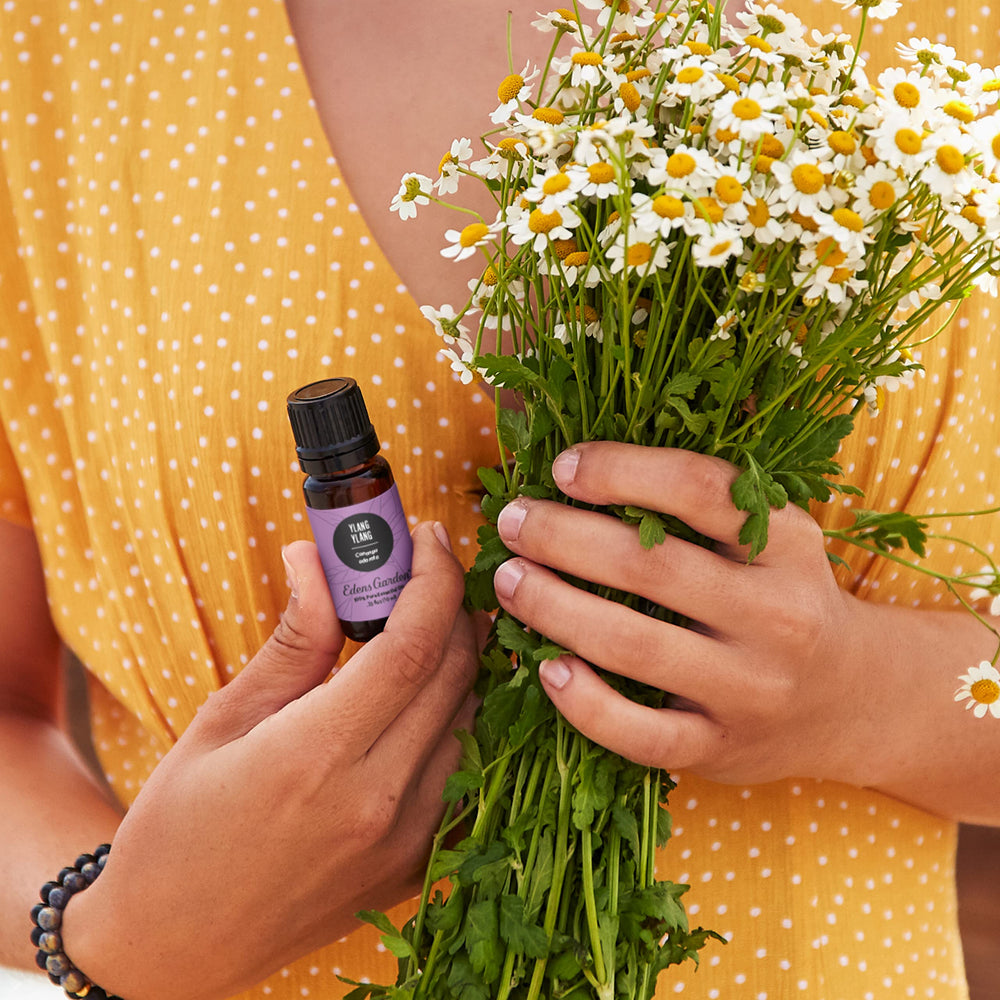 Edens Garden Ylang Ylang diffuser emits a sweet floral aroma for relaxation.