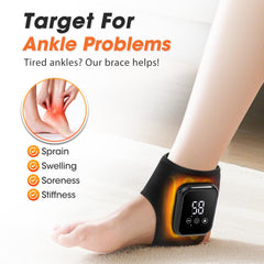 EDIFOLLY ankle massager with heat wrapped on leg for relaxation