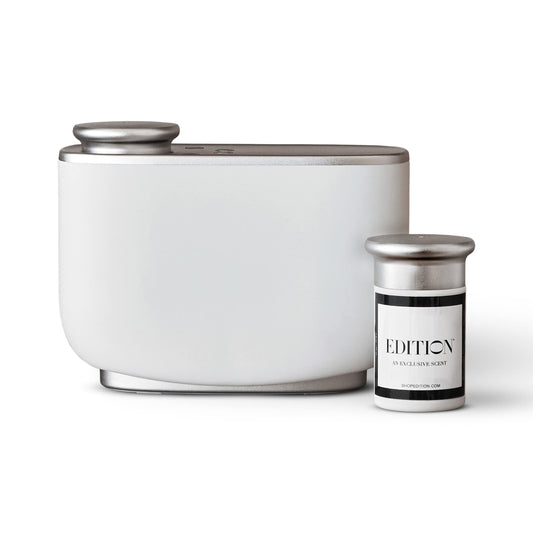 Edition room diffuser front view shows a sleek design for a refined living space.