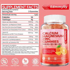 Edmmyliy calcium citrate 1000mg gummies for calcium absorption support