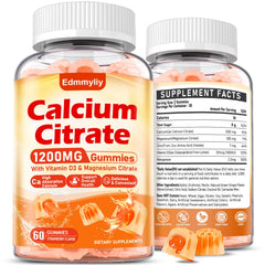 Edmmyliy Calcium Citrate Gummies jar closeup for a sugar-free daily calcium boost.