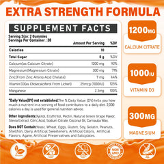 Edmmyliy Calcium Citrate Gummies strawberry flavor shown for enjoyable calcium intake.