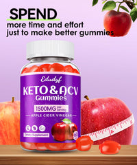 Pouring EDUDYF Keto ACV Gummies showing chewy form for on-the-go use