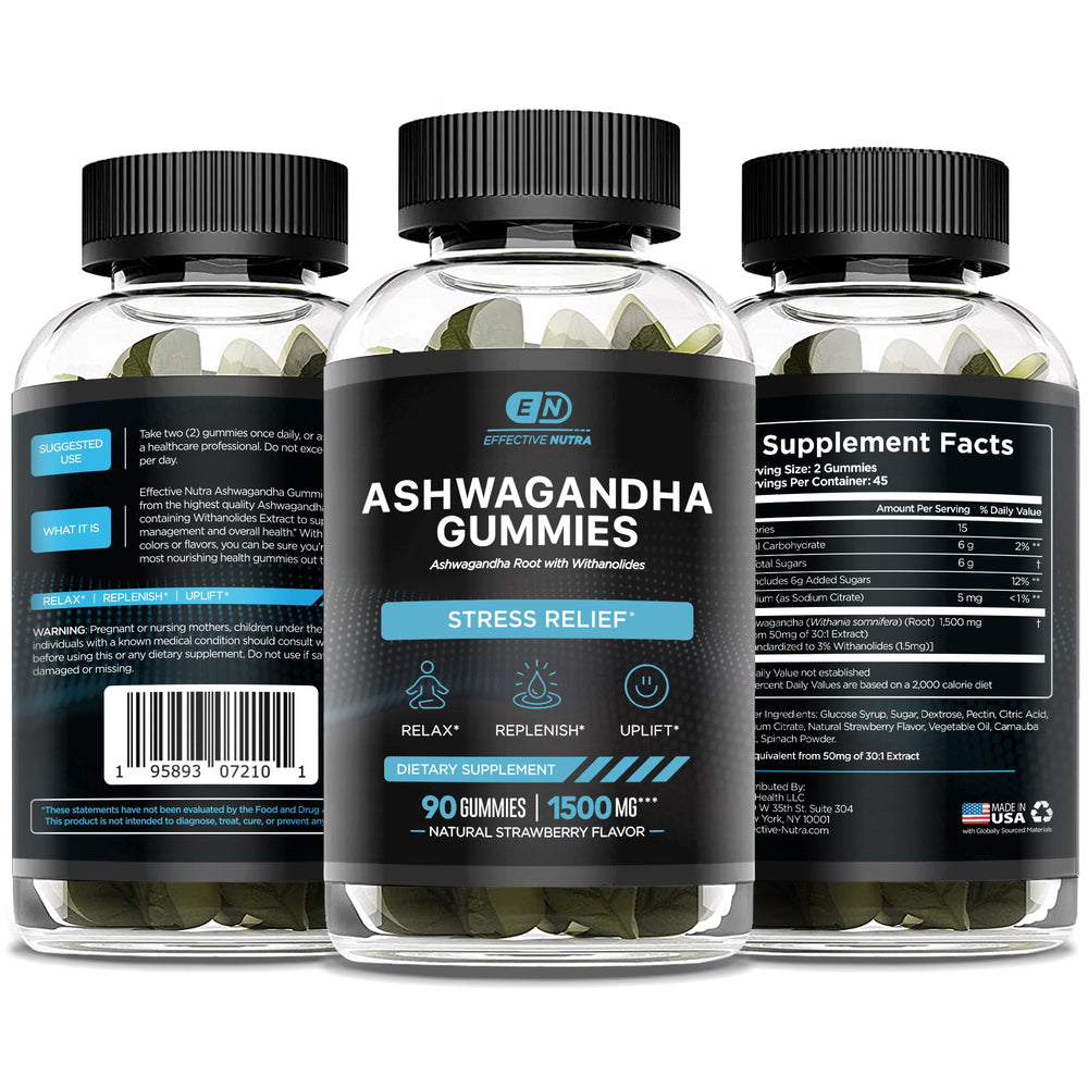 Packaging design of Effective Nutra Ashwagandha gummies 2-pack