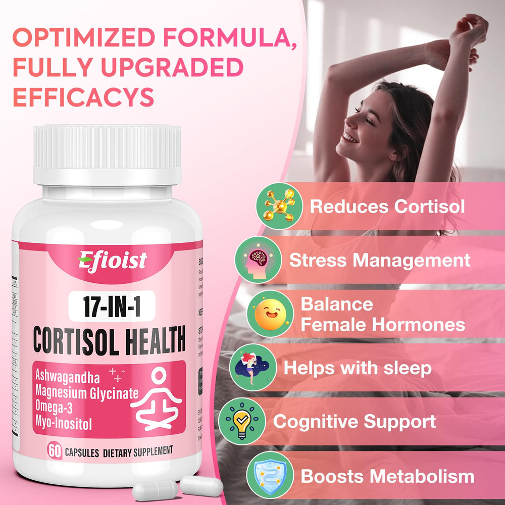 Efioist Cortisol product on white shelf for easy display