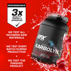 EFX Sports Karbolyn Fuel label close-up Cherry Bomb flavor