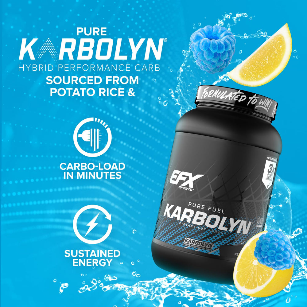 EFX Sports Karbolyn Fuel powder dissolving in water to create a smooth beverage