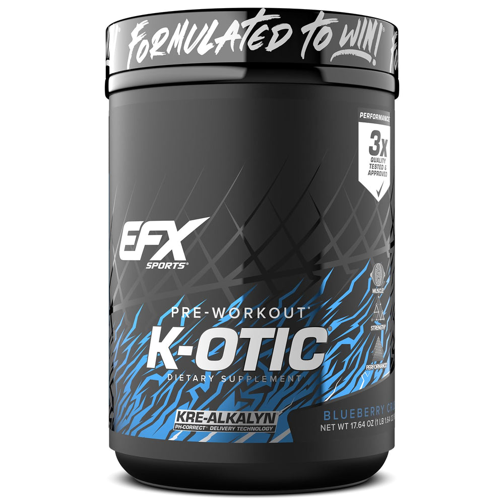EFX Sports K-OTIC bottle closeup highlighting clean energy