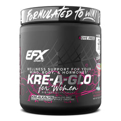 EFX Kre-A-Glo Kre-Alkalyn Creatine bottle front for workout-ready strawberry margarita flavor