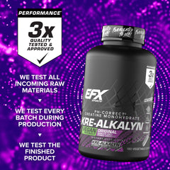 Kre-Alkalyn EFX serving size graphic highlights 90 servings.