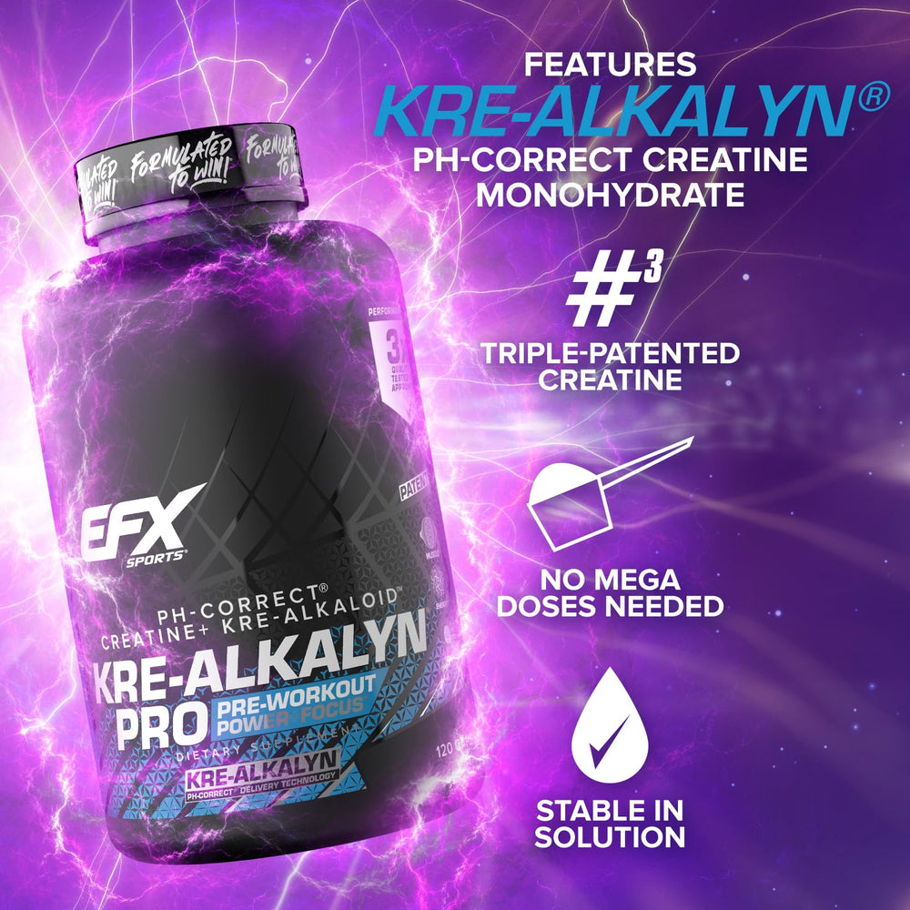 Kre-Alkalyn Pro label detail reinforces quality testing and certifications.