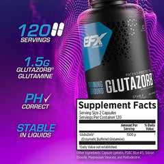 EFX Sports Training Ground Glutazorb caps pour showing easy-to-mix, pH-Correct glutamine for recovery.