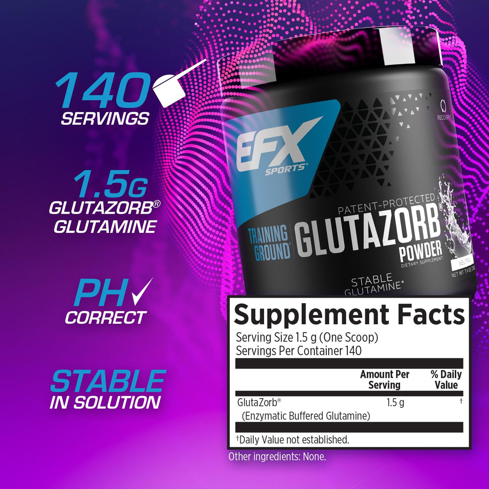Close-up of Glutazorb label highlighting stability and vegan formula.