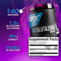 Close-up of Glutazorb label highlighting stability and vegan formula.
