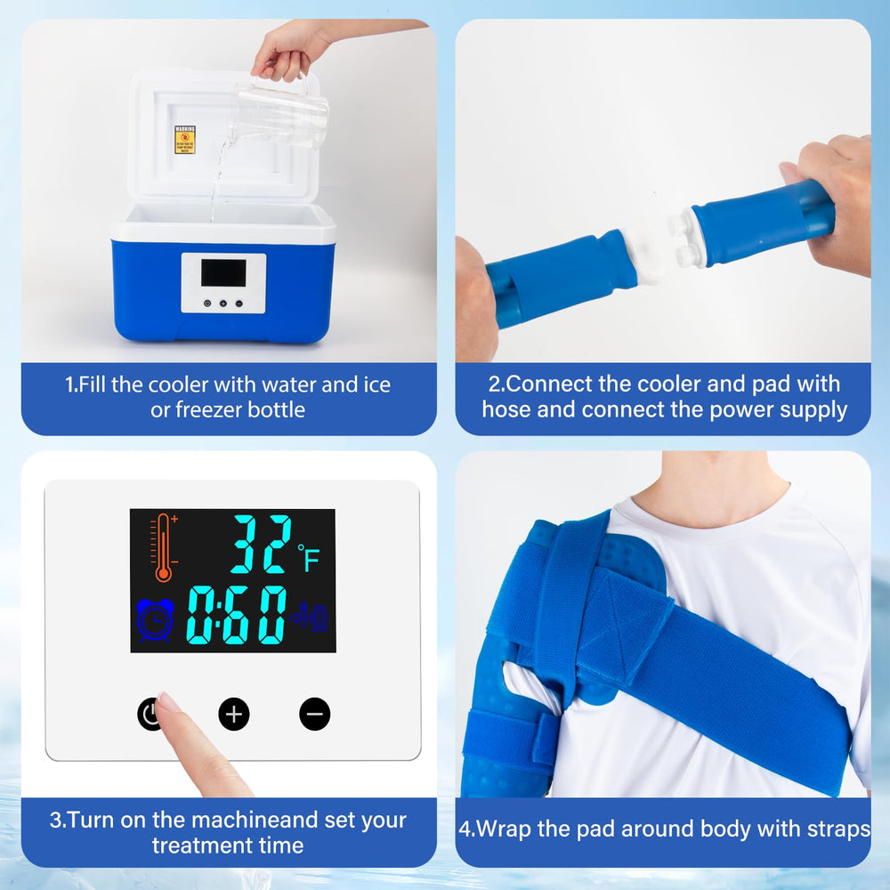 Egfvcbo complete cold therapy system includes everything for home post-op care.